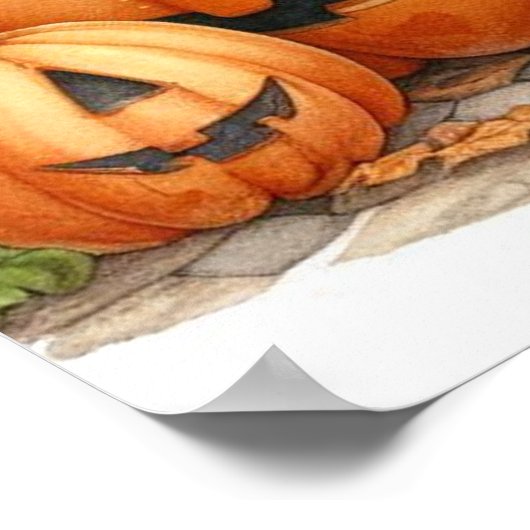 Schwarze Katze, Hexe, Kauldron, Geist Poster (Ecke)