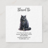 Schwarze Katze Hexe Quadratische Visitenkarte (Rückseite)