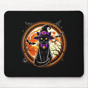 Schwarze Katze Hexe Vintag Katzen Beängstigende Ha Mousepad