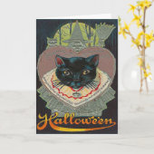 Schwarze Katze Hexe Witzen Stunden Vollmond Karte (Gelbe Blume)