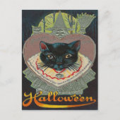 Schwarze Katze Hexe Witzen Stunden Vollmond Postkarte (Vorderseite)