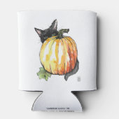 Schwarze Katze hinter Pumpkin kann kühler Dosenkühler (Rückseite)