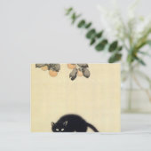 Schwarze Katze Hishida Shunso Postkarte (Stehend Vorderseite)