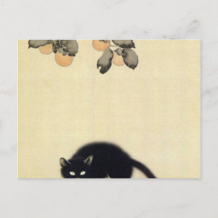 Schwarze Katze Hishida Shunso Postkarte