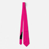 Schwarze Katze Hot Pink Pop Art Men Style CricketD Krawatte (Rückseite)