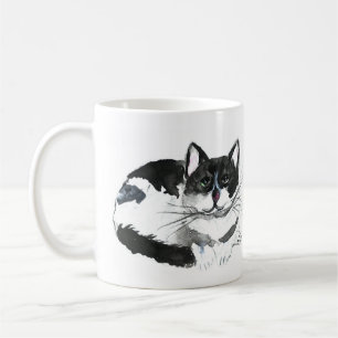 Schwarze Katze Hübsches Haustier Kätzchen Wasserfa Kaffeetasse