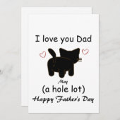 Schwarze Katze I Liebe, dass du ein Loch viel Einl Einladung (Vorne/Hinten)