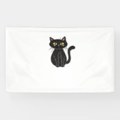 Schwarze Katze Illustration, Doodle Niedlich Cat C Banner (Horizontal)