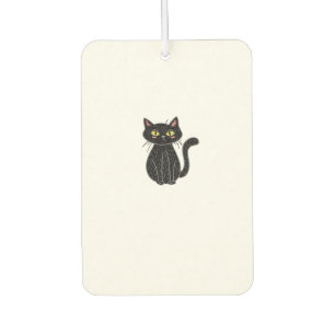 Schwarze Katze Illustration, Doodle Süße Katze Kla Autolufterfrischer