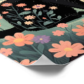 Schwarze Katze-Illustration in einem Bereich von B Poster (Ecke)