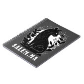 Schwarze Katze-Illustration | Salem Notizblock (Linke Seite)