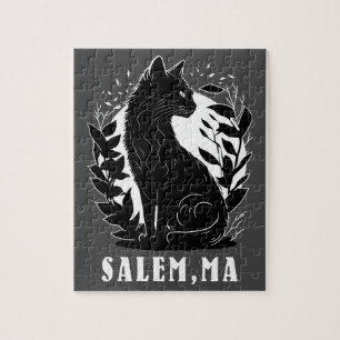 Schwarze Katze-Illustration Salem Puzzle
