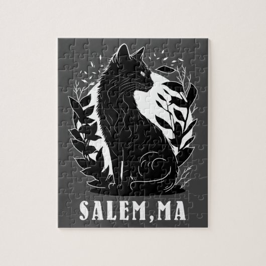 Schwarze Katze-Illustration | Salem Puzzle (Vertikal)
