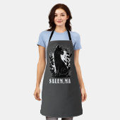 Schwarze Katze-Illustration | Salem Schürze (Getragen)