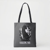 Schwarze Katze-Illustration | Salem Tasche (Vorderseite)