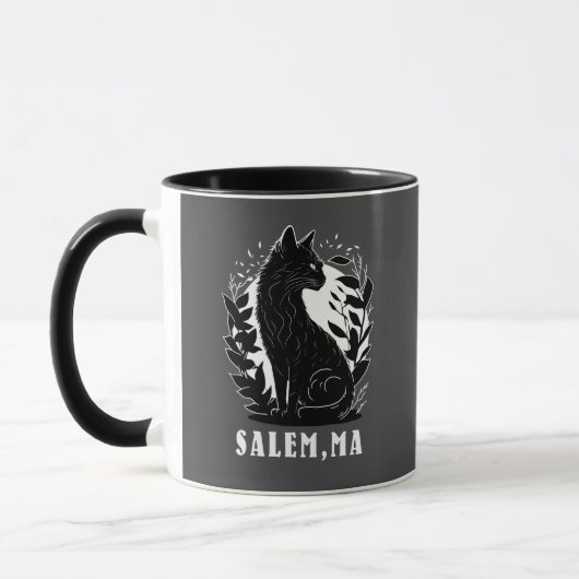 Schwarze Katze-Illustration | Salem Tasse (Links)