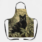 Schwarze Katze im dichten Wald Schürze (Vorderseite)
