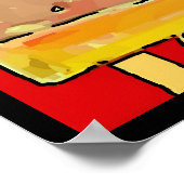 Schwarze Katze im Fenster Poster (Ecke)