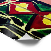 Schwarze Katze im Fensterglanz-Poster Poster (Ecke)