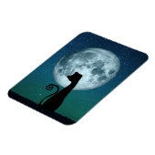 Schwarze Katze im flexiblen Magnet des Mondlichts (Linke Seite)