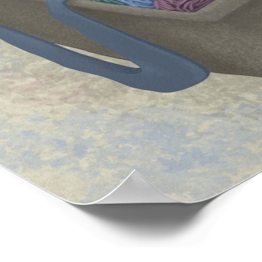 Schwarze Katze im Garnbeutel Poster (Ecke)