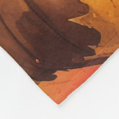 Schwarze Katze im Herbst hinterlässt Erntedank Kun Fleecedecke (Ecke)