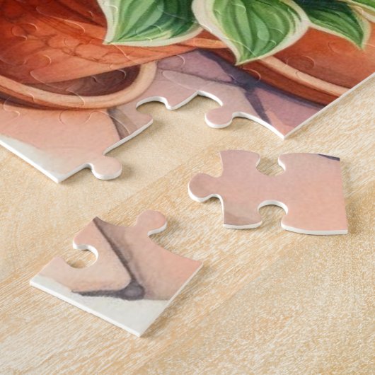 Schwarze Katze im Hosta Garden Puzzle (Seite)