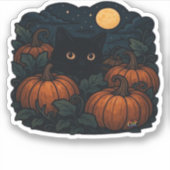 Schwarze Katze im klassischen Patch-T - Shirt Aufkleber (Vorderseite)