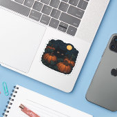 Schwarze Katze im klassischen Patch-T - Shirt Aufkleber (Laptop mit iPhone)