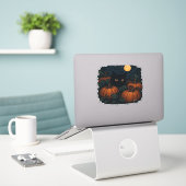 Schwarze Katze im klassischen Patch-T - Shirt Aufkleber (Laptop auf Schreibtisch)