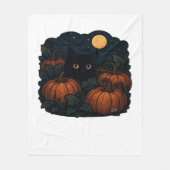 Schwarze Katze im klassischen Patch-T - Shirt Fleecedecke (Vorderseite)