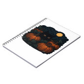 Schwarze Katze im klassischen Patch-T - Shirt Notizblock (Linke Seite)