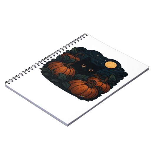 Schwarze Katze im klassischen Patch-T - Shirt Notizblock (Linke Seite)