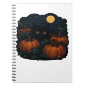 Schwarze Katze im klassischen Patch-T - Shirt Notizblock (Vorderseite)