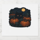 Schwarze Katze im klassischen Patch-T - Shirt Schaumweinetikett (Einzelnes Label)