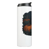 Schwarze Katze im klassischen Patch-T - Shirt Thermosbecher (Nach links gedreht)