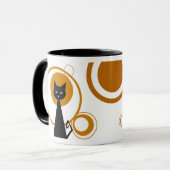 Schwarze Katze im Mondschein Tasse (Vorderseite Links)