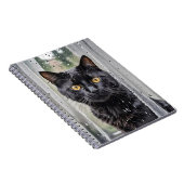Schwarze Katze im Nassfenster Notizblock (Rechte Seite)