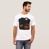 Schwarze Katze im Patch Classic T-Shirt (Vorne ganz)