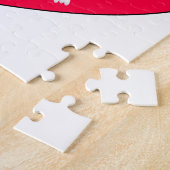 Schwarze Katze im roten Herzen Puzzle (Seite)