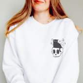 Schwarze Katze im SchädelShirt Spooky Niedliches H Sweatshirt