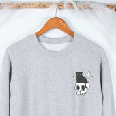 Schwarze Katze im SchädelShirt Spooky Niedliches H Sweatshirt