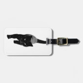 Schwarze Katze im Schnee Gepäckanhänger (Vorderseite horizontal)