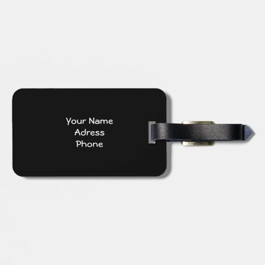 Schwarze Katze im Schnee Gepäckanhänger (Rückseite horizontal)