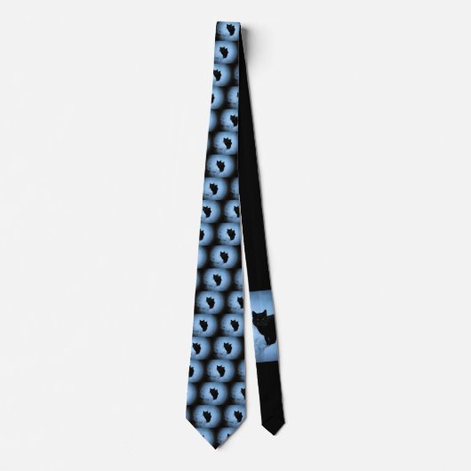 Schwarze Katze im Schnee Krawatte (Vorderseite)