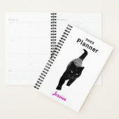 Schwarze Katze im Schnee Personalisierter Name Planer (Anzeige)