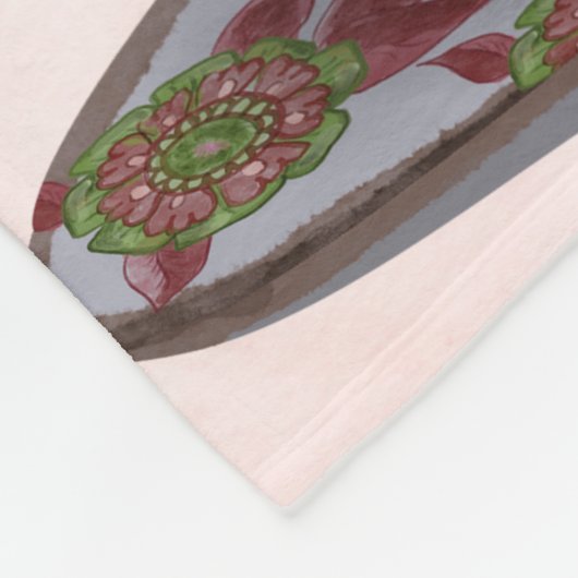 Schwarze Katze im Teacup Fleecedecke (Ecke)