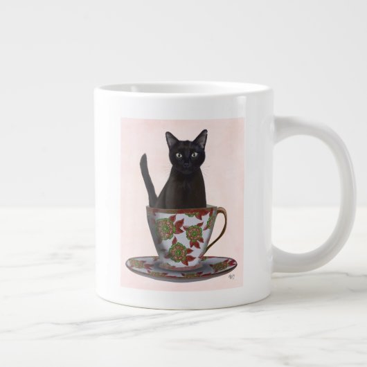 Schwarze Katze im Teacup Jumbo-Tasse (Rechts)
