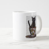Schwarze Katze im Teacup Jumbo-Tasse (Vorderseite Rechts)
