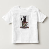 Schwarze Katze im Teacup Kleinkind T-shirt (Vorderseite)